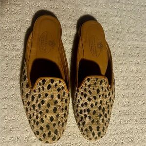 Stubbs and Wootton fabric animal print mules sz 7.5